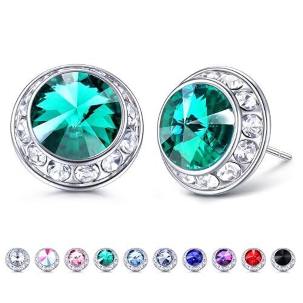 3904 Rhinestone Dance Competition Earrings 18K White Gold Hypoallergenic